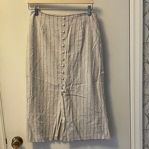 Banana Republic Beige Striped Pencil Skirt